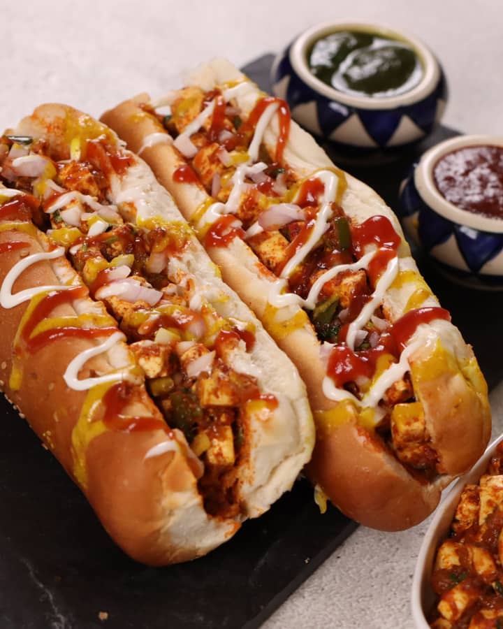 Paneer Masala Hot Dog
