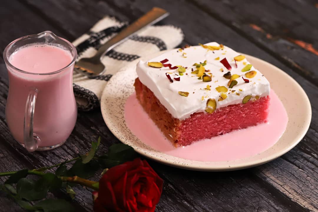 TRENDING ROSE MILK CAKE RECIPE | EGGLESS TRES LECHES ROSE MILK CAKE |  WITHOUT OVEN | N'Oven - YouTube