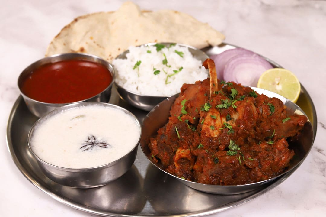 mutton bhakri thali