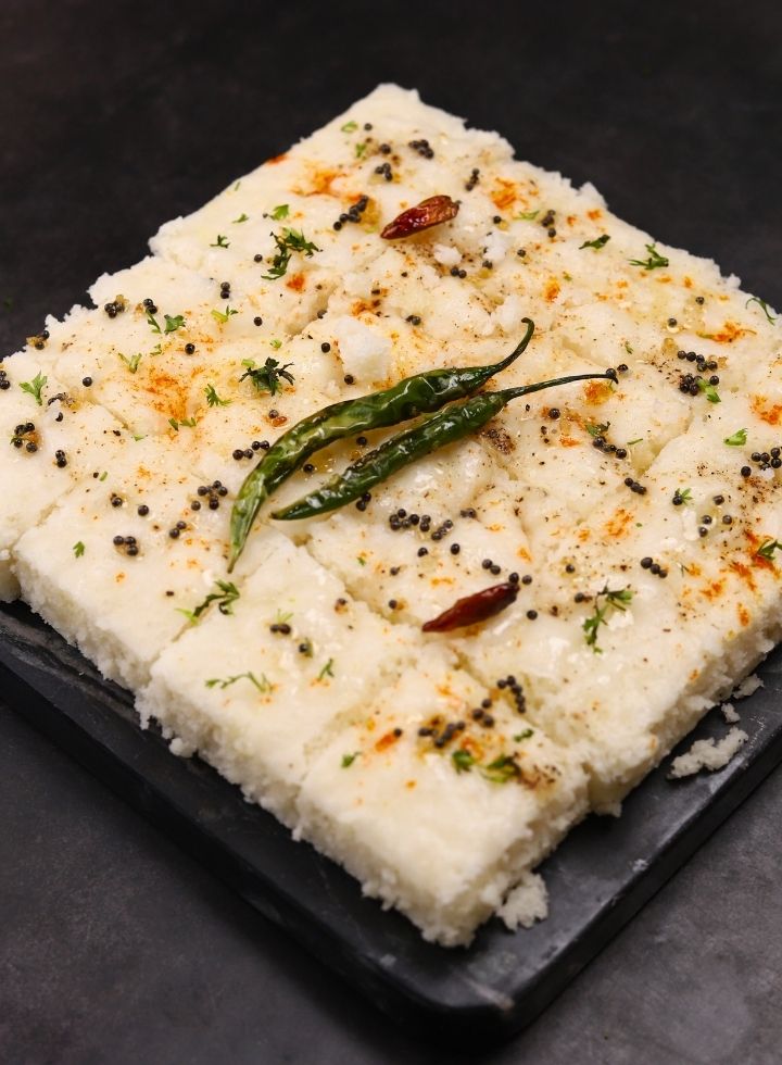 Rice flour Dhokla and Chutney 